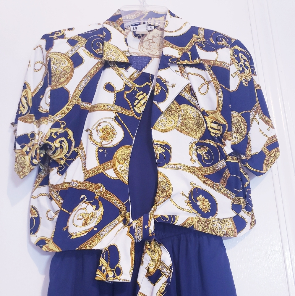Navy Jumpsuit With Jacket